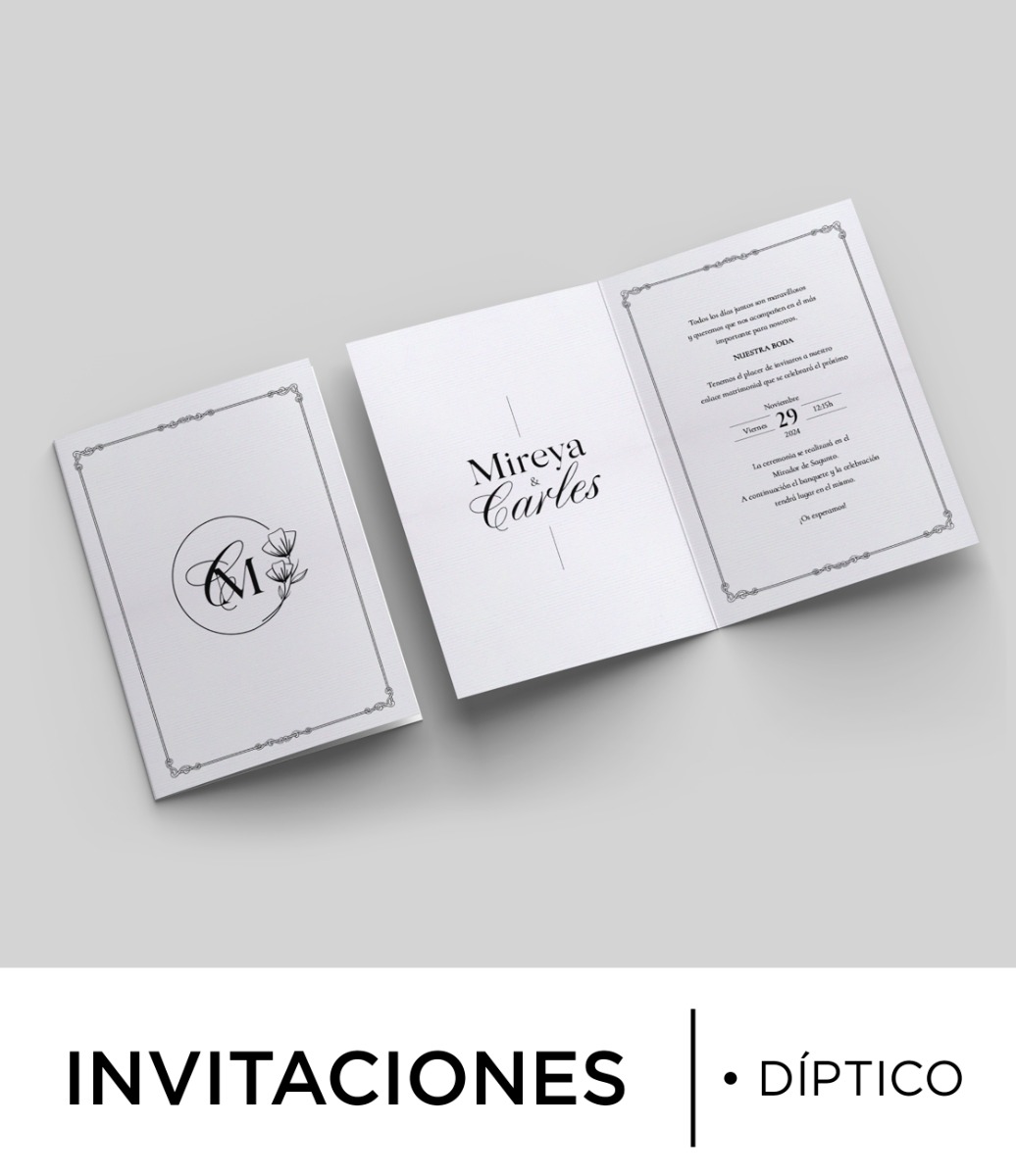 Invitaciones Personalizadas En Díptico